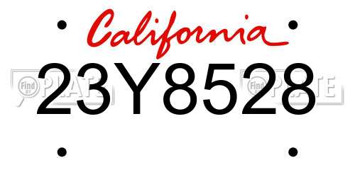23Y8528 California License Plate