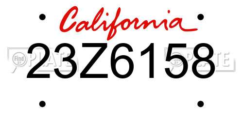 23Z6158 California License Plate