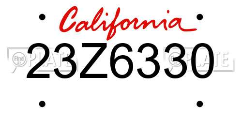 23Z6330 California License Plate