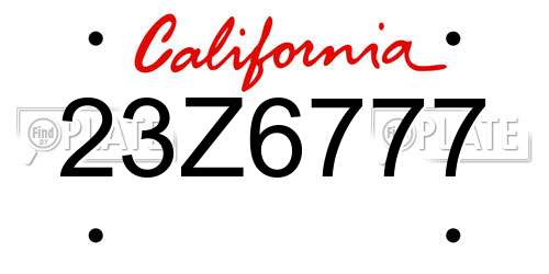 23Z6777 California License Plate
