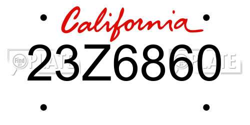 23Z6860 California License Plate
