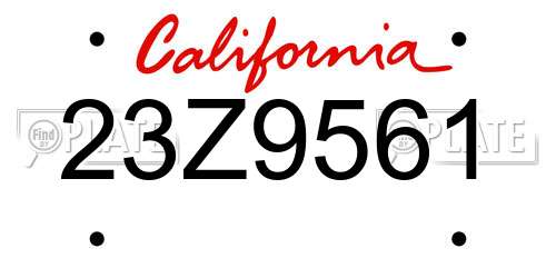 23Z9561 California License Plate