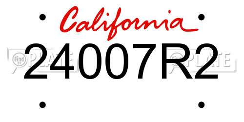 24007R2 California License Plate