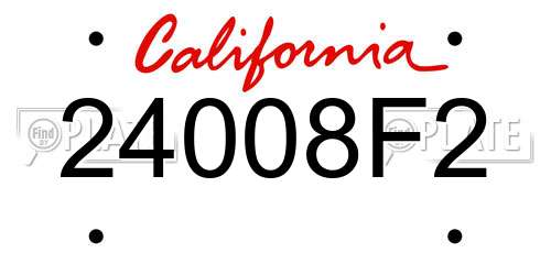 24008F2 California License Plate