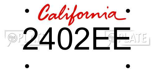2402EE California License Plate