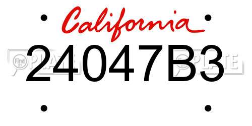 24047B3 California License Plate