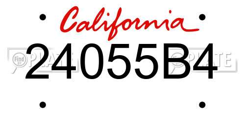 24055B4 California License Plate