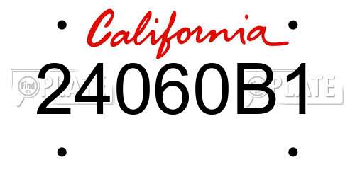 24060B1 California License Plate