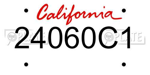 24060C1 California License Plate