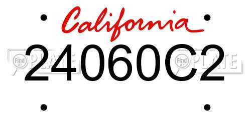 24060C2 California License Plate