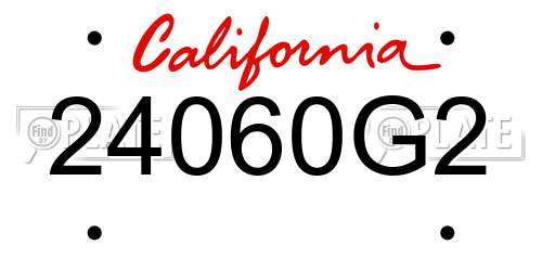 24060G2 California License Plate