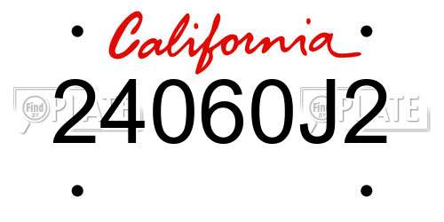 24060J2 California License Plate