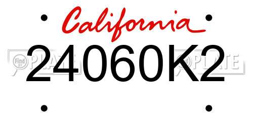 24060K2 California License Plate