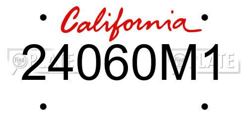 24060M1 California License Plate