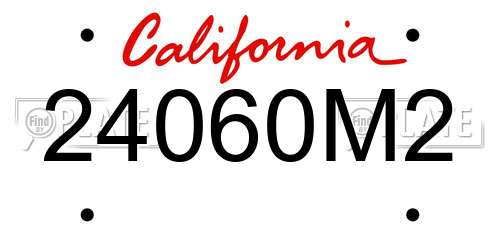 24060M2 California License Plate