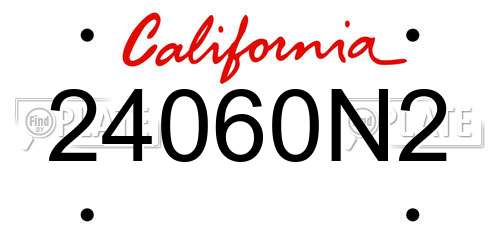 24060N2 California License Plate