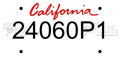 24060P1 California License Plate