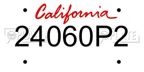 24060P2 California License Plate