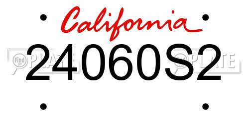 24060S2 California License Plate