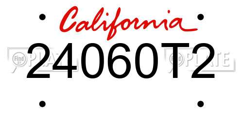 24060T2 California License Plate