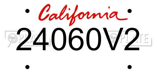 24060V2 California License Plate
