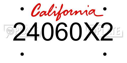 24060X2 California License Plate