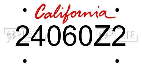 24060Z2 California License Plate