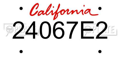 24067E2 California License Plate