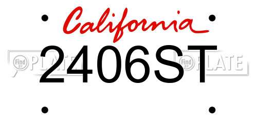 2406ST California License Plate