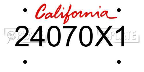 24070X1 California License Plate