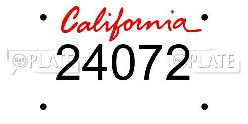 24072 California License Plate