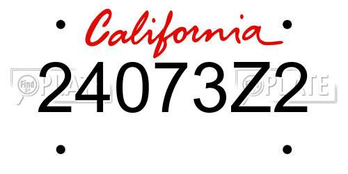 24073Z2 California License Plate