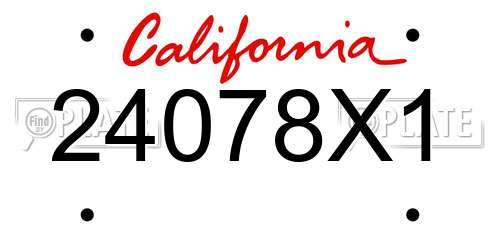 24078X1 California License Plate
