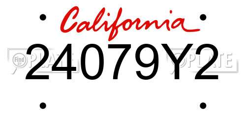 24079Y2 California License Plate