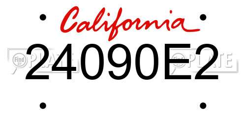24090E2 California License Plate