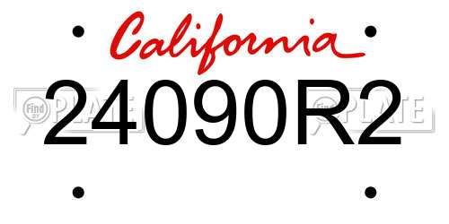 24090R2 California License Plate