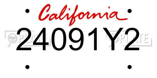 24091Y2 California License Plate