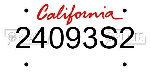 24093S2 California License Plate