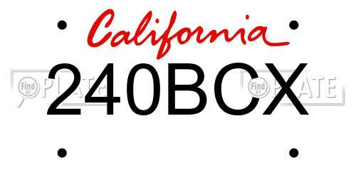 240BCX California License Plate
