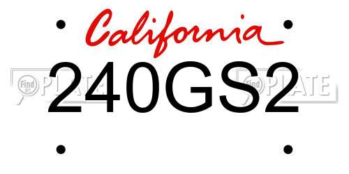 240GS2 California License Plate