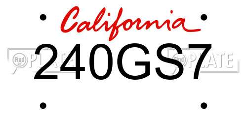 240GS7 California License Plate