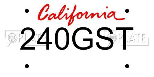 240GST California License Plate
