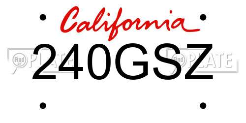 240GSZ California License Plate