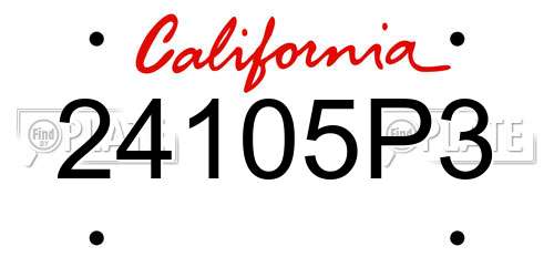 24105P3 California License Plate