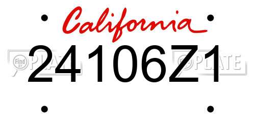 24106Z1 California License Plate