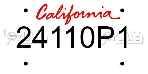 24110P1 California License Plate
