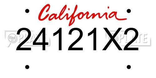 24121X2 California License Plate