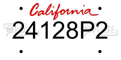 24128P2 California License Plate