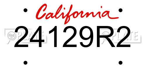 24129R2 California License Plate