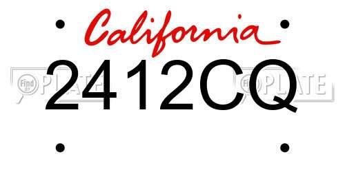 2412CQ California License Plate